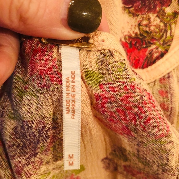 Boho Floral print Free People Tunic tank. Wore 1x - Picture 4 of 5